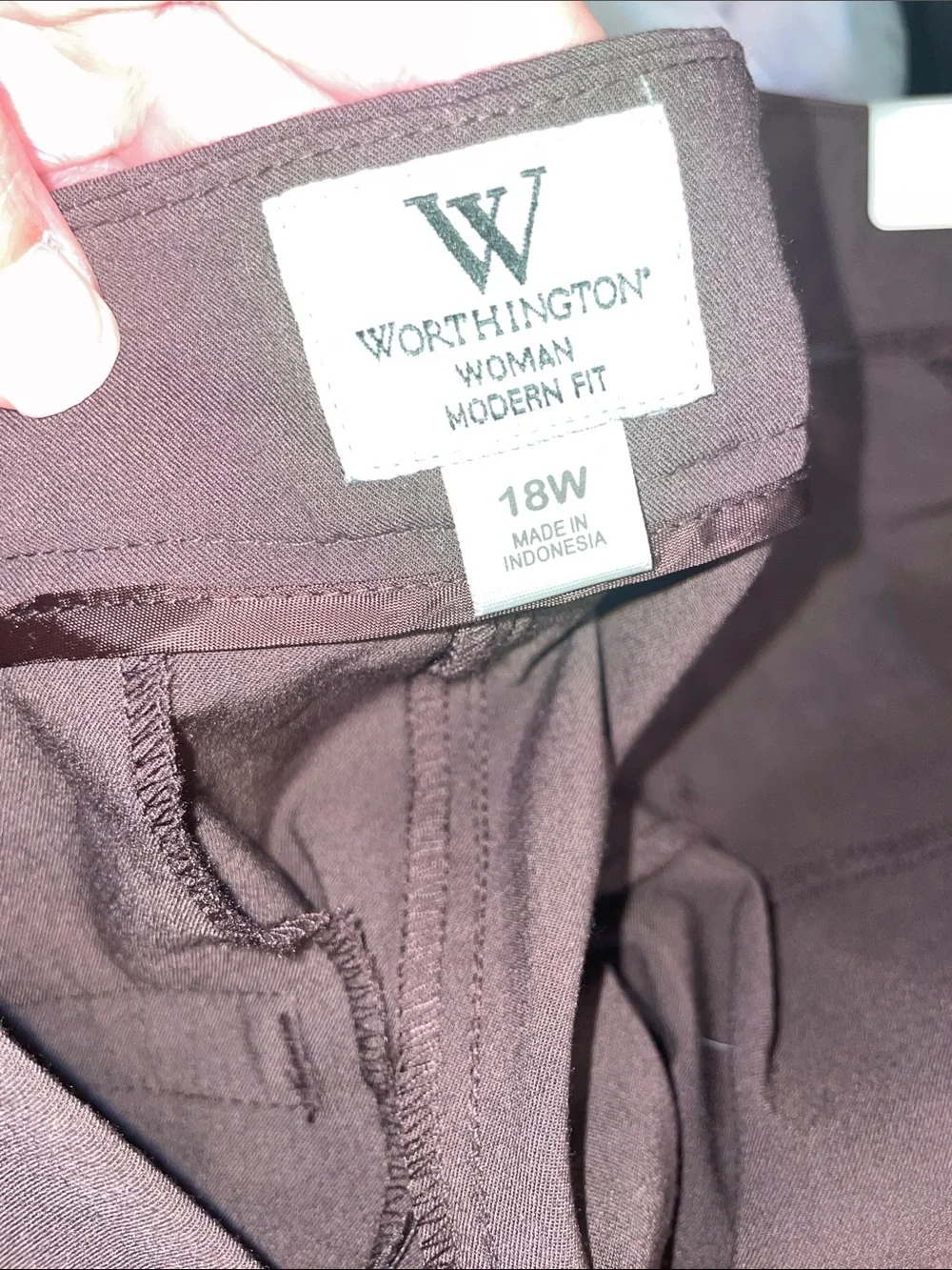 Worthington Classic Women's Dress Pants — Dark Brown 18W - Picture 5 of 5